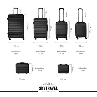 Foto 3 | Set De 6 Maletas De Viaje Abs Con Candado Antirrobo 4 Ruedas Multicolor