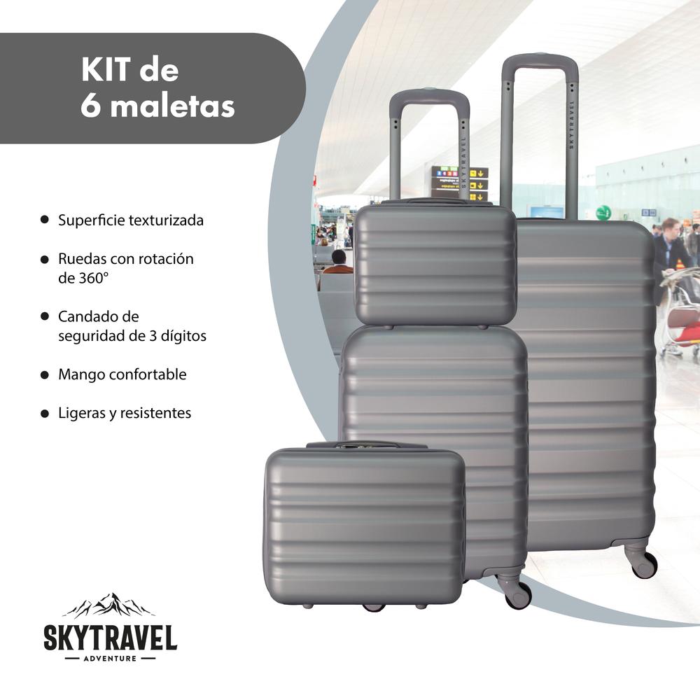 Foto 2 | Set de 6 Maletas de Viaje Big Room ABS con Candado Antirrobo 4 Ruedas