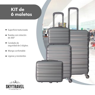 Foto 2 | Set de 6 Maletas de Viaje Big Room ABS con Candado Antirrobo 4 Ruedas