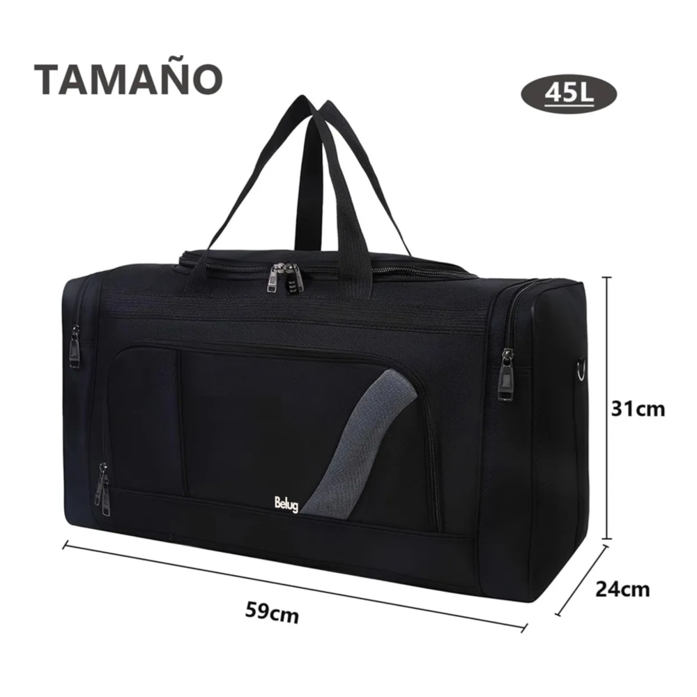 Foto 4 pulgar | Maleta Gym Deportiva  Belug Bolsa Viaje Mochila Fitness Negro