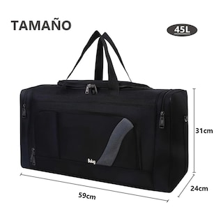 Foto 3 | Maleta Gym Deportiva Belug Bolsa Viaje Mochila Fitness Negro