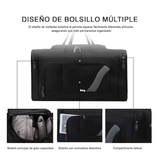 Foto 4 | Maleta Gym Deportiva Belug Bolsa Viaje Mochila Fitness Negro