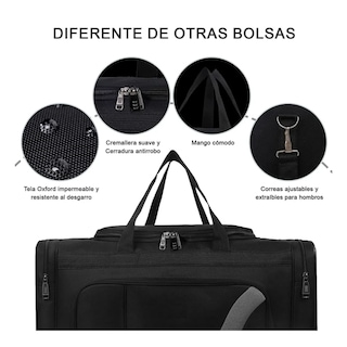Foto 5 | Maleta Gym Deportiva Belug Bolsa Viaje Mochila Fitness Negro
