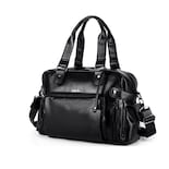 Bolso De Mano Tipo Maletín De Hombro Cuero Para Viaje Hombre Lab.g, Negro