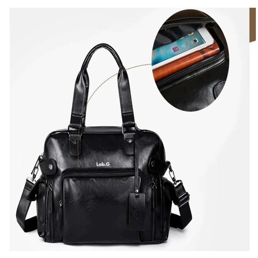 Foto 4 pulgar | Bolso De Mano Tipo Maletín De Hombro Cuero Para Viaje Hombre Lab.g,  Negro
