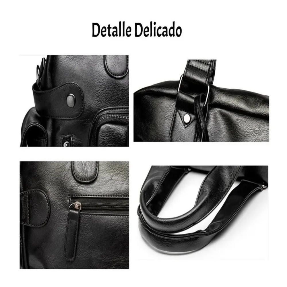 Foto 6 pulgar | Bolso De Mano Tipo Maletín De Hombro Cuero Para Viaje Hombre Lab.g,  Negro