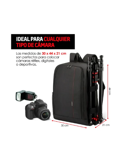 Foto 2 | Mochila Xtellar Para Camara Profesional Estuche Impermeable Cámara Color Gris