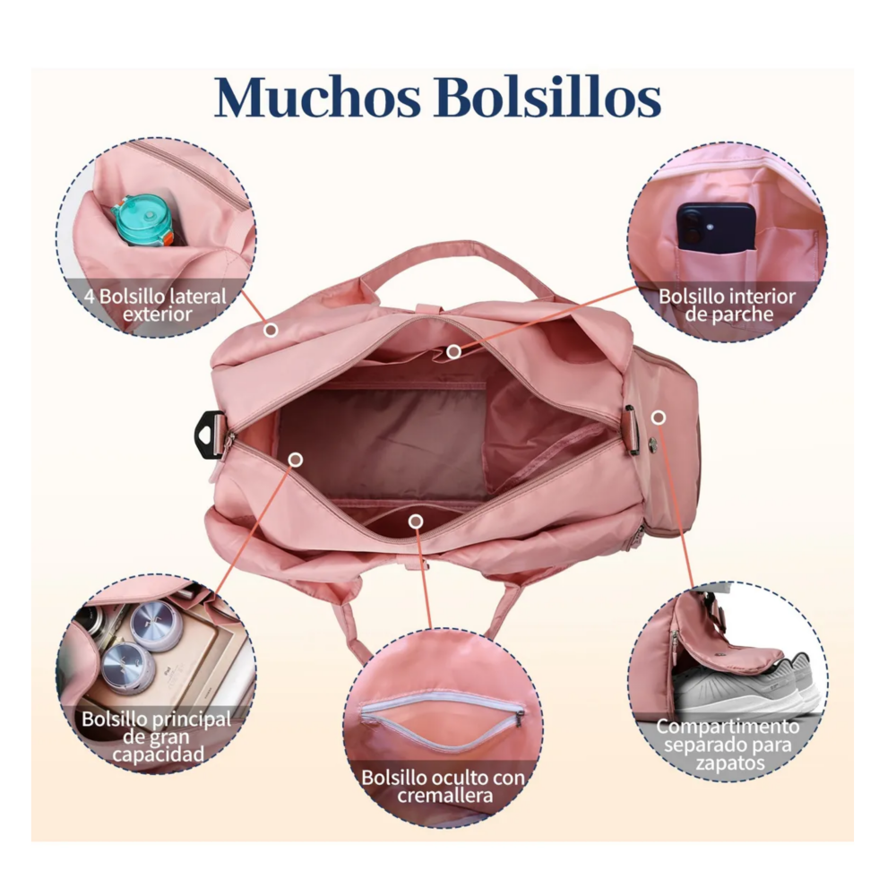 Foto 4 pulgar | Bolsa De Yoga 2 Piezas Maleta Deportiva Lab.g, Rosa