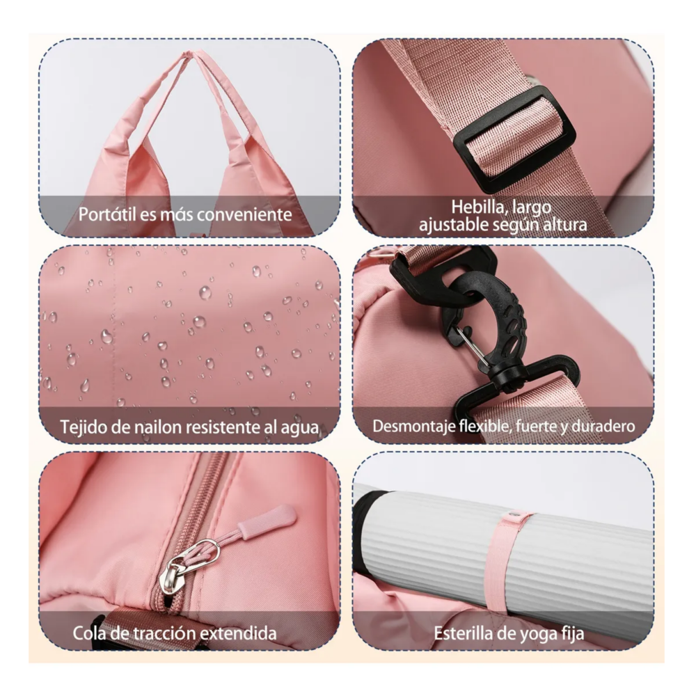 Foto 5 pulgar | Bolsa De Yoga 2 Piezas Maleta Deportiva Lab.g, Rosa