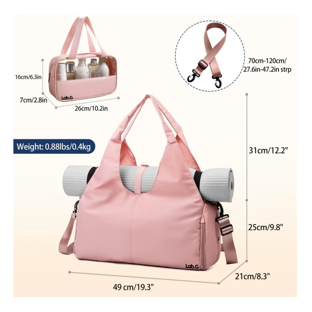 Foto 5 | Bolsa De Yoga 2 Piezas Maleta Deportiva Lab.g, Rosa
