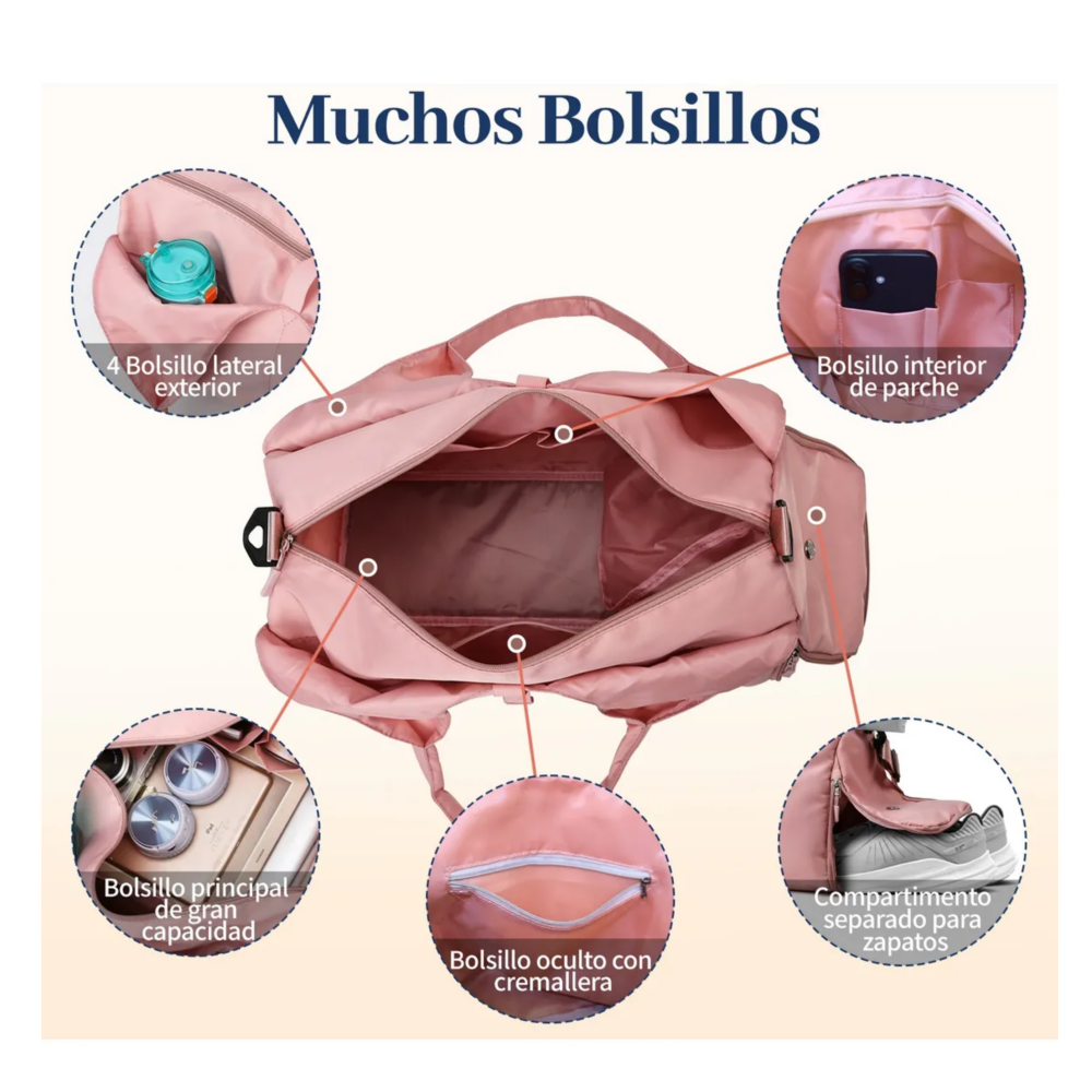 Foto 4 pulgar | Bolsa De Yoga 2 Piezas Maleta Deportiva Belug, Rosa