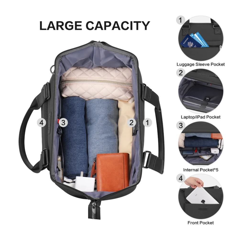 Foto 2 | Maletas Bolsa De Gym Bolsillo Separado Para Viaje  Belug, Negro