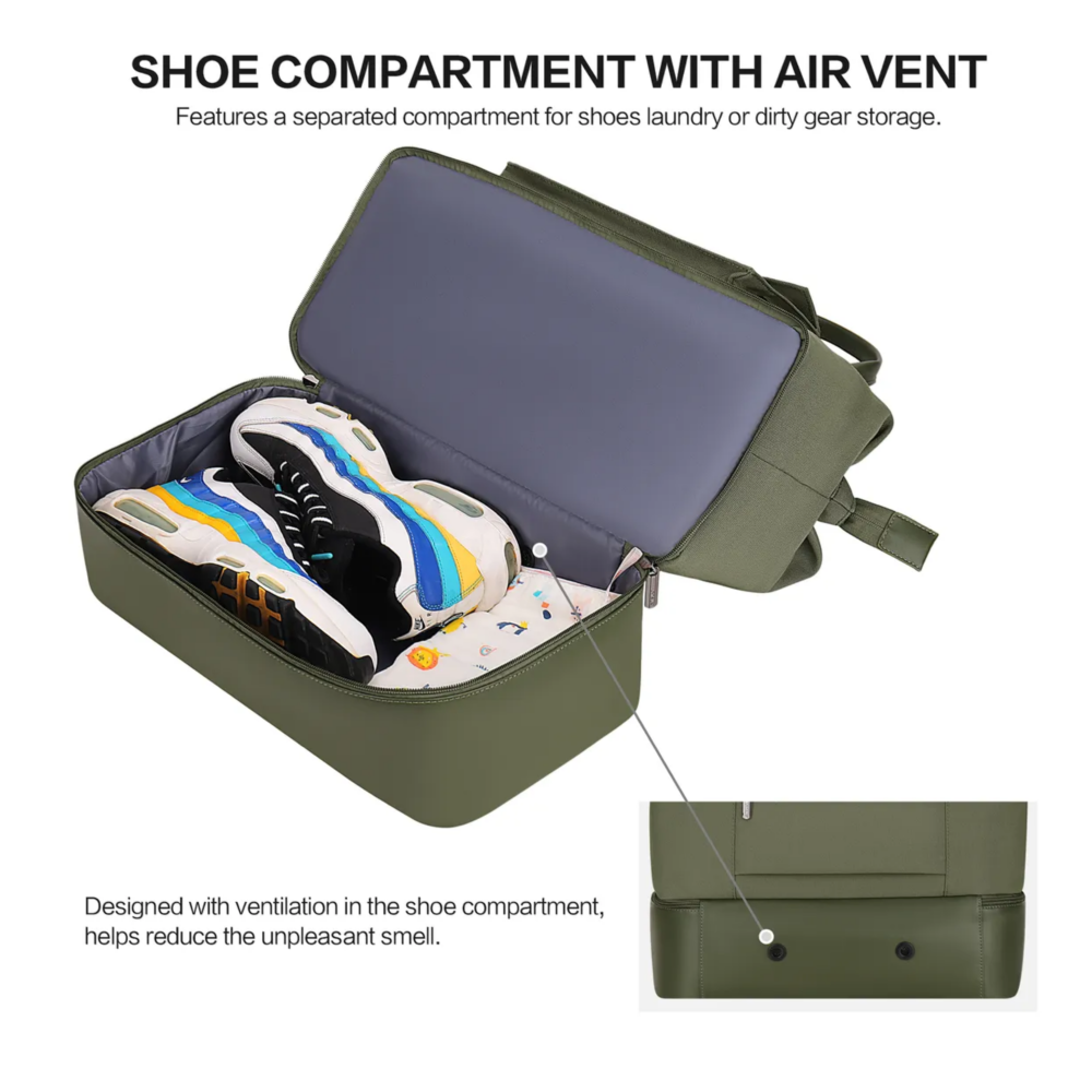 Foto 4 | Maletas Bolsa De Gym Bolsillo Separado Para Viaje Belug,  Verde Militar