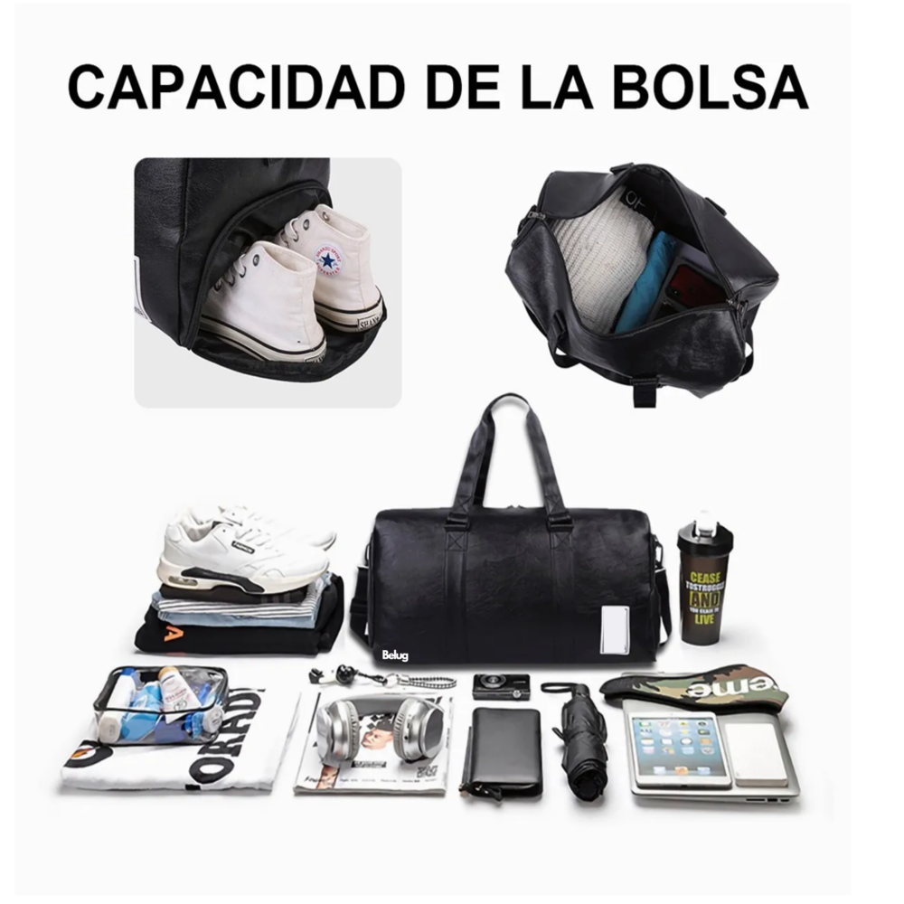 Foto 2 | Maleta Deportiva Bolsa Gym De Viaje Mochila Belug,  Negro