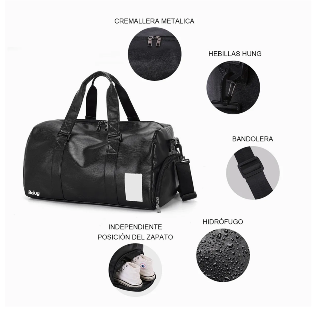 Foto 3 | Maleta Deportiva Bolsa Gym De Viaje Mochila Belug,  Negro