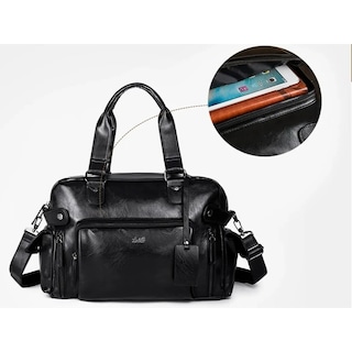 Foto 2 | Bolso De Mano Tipo Maletín De Hombro Cuero Para Viaje Hombre Lab.g Negro