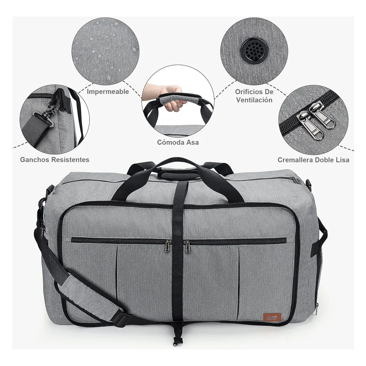 Foto 4 | Maletas Viaje Bolsa Equipaje De Grande 65 Litros Lab.g Gris