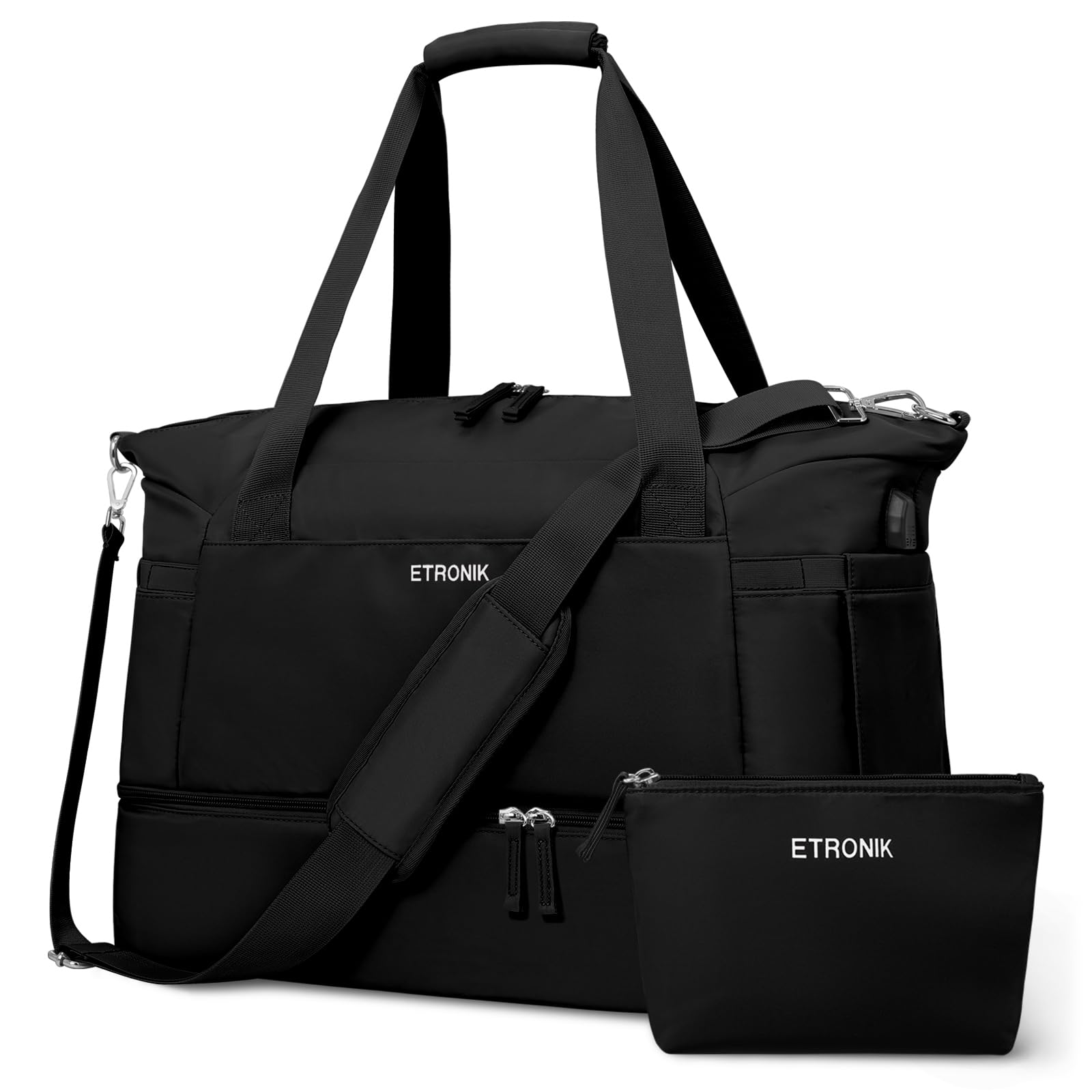 Foto 2 pulgar | Bolsa Deportiva Etronik Para Mujer De 47 Litros Con Compartimento Para Zapatos, Color Negro - Venta Internacional.