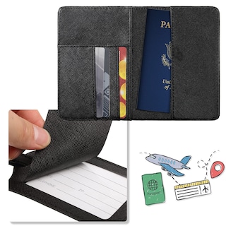 Foto 4 | Funda Para Pasaporte Frienda Para Mujer, Clásica, Rosa Y Negra - Venta Internacional.