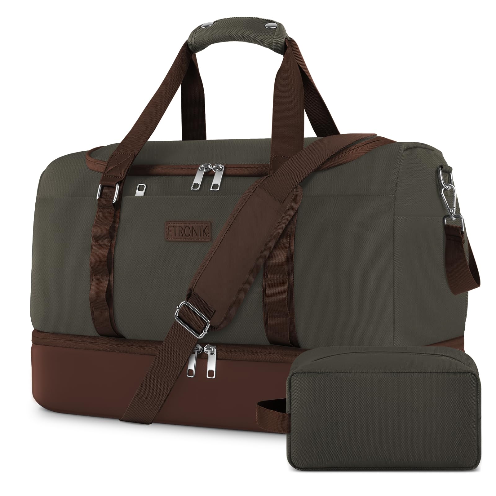 Foto 2 pulgar | Bolsa De Viaje Etronik Duffle & Gym Con Compartimento Para Zapatos 42 L, Color Verde - Venta Internacional.