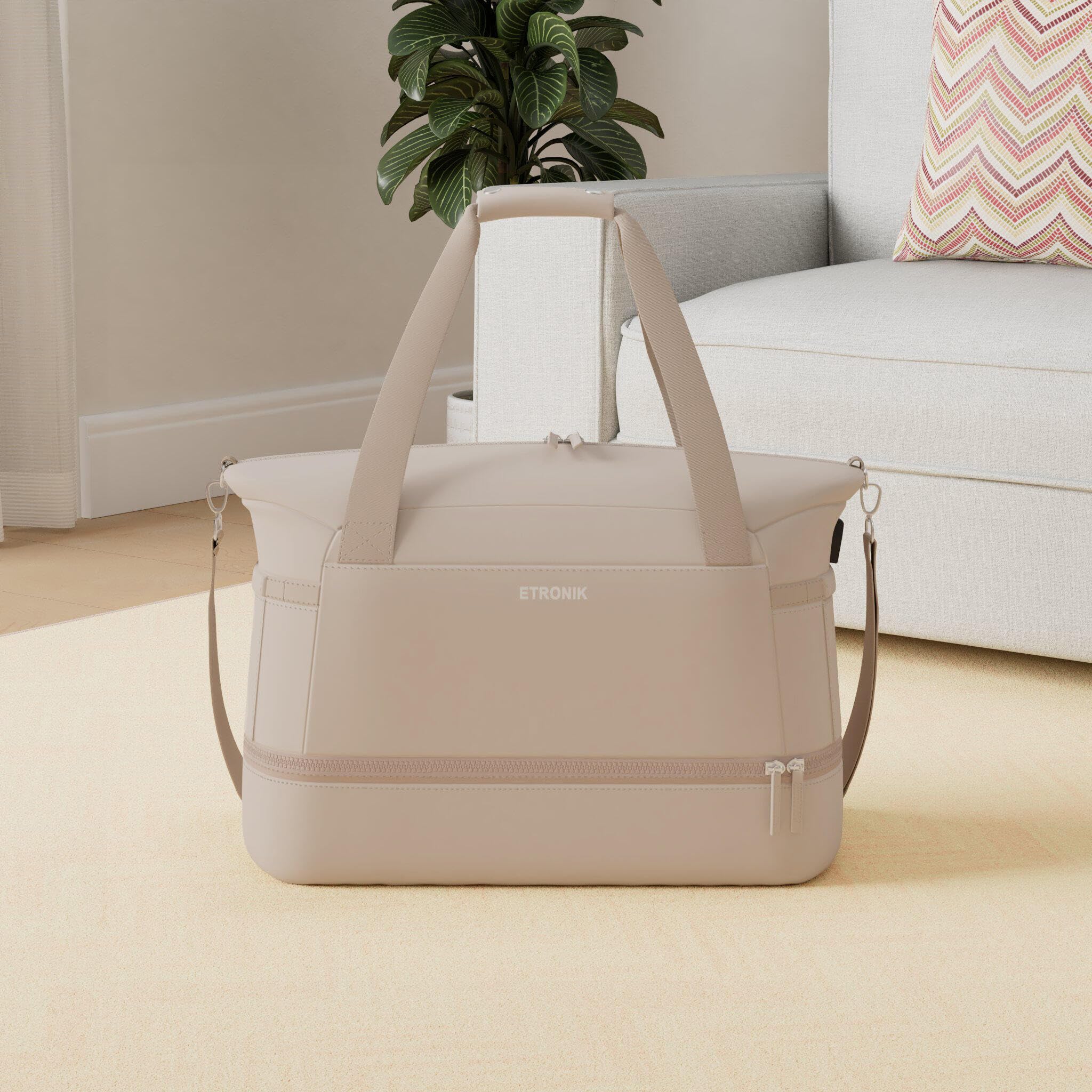 Foto 3 pulgar | Bolsa De Gimnasio Etronik Para Mujer Con Puerto De Carga Usb Y Bolsillo Húmedo - Venta Internacional.