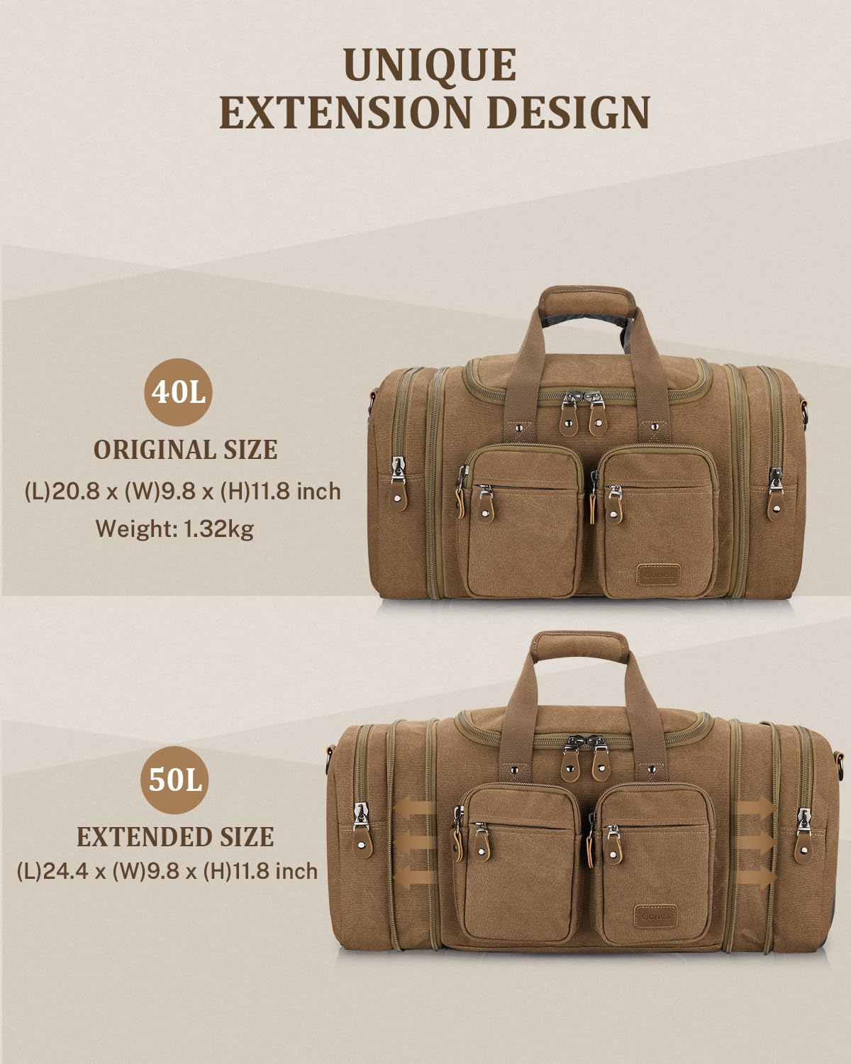 Foto 6 pulgar | Bolsa De Lona Gonex, 50 L, Resistente Al Agua, Para Viajes Y Café - Venta Internacional.