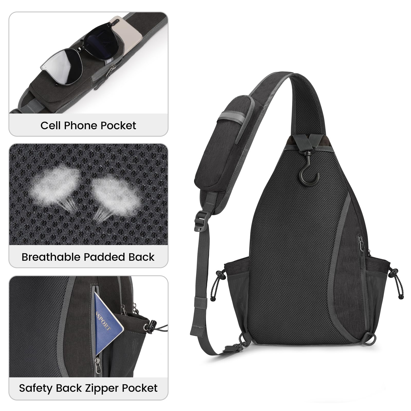 Foto 6 pulgar | Bolsa De Pickleball G4free, Bandolera Grande, Negra, Para Hombre Y Mujer - Venta Internacional.