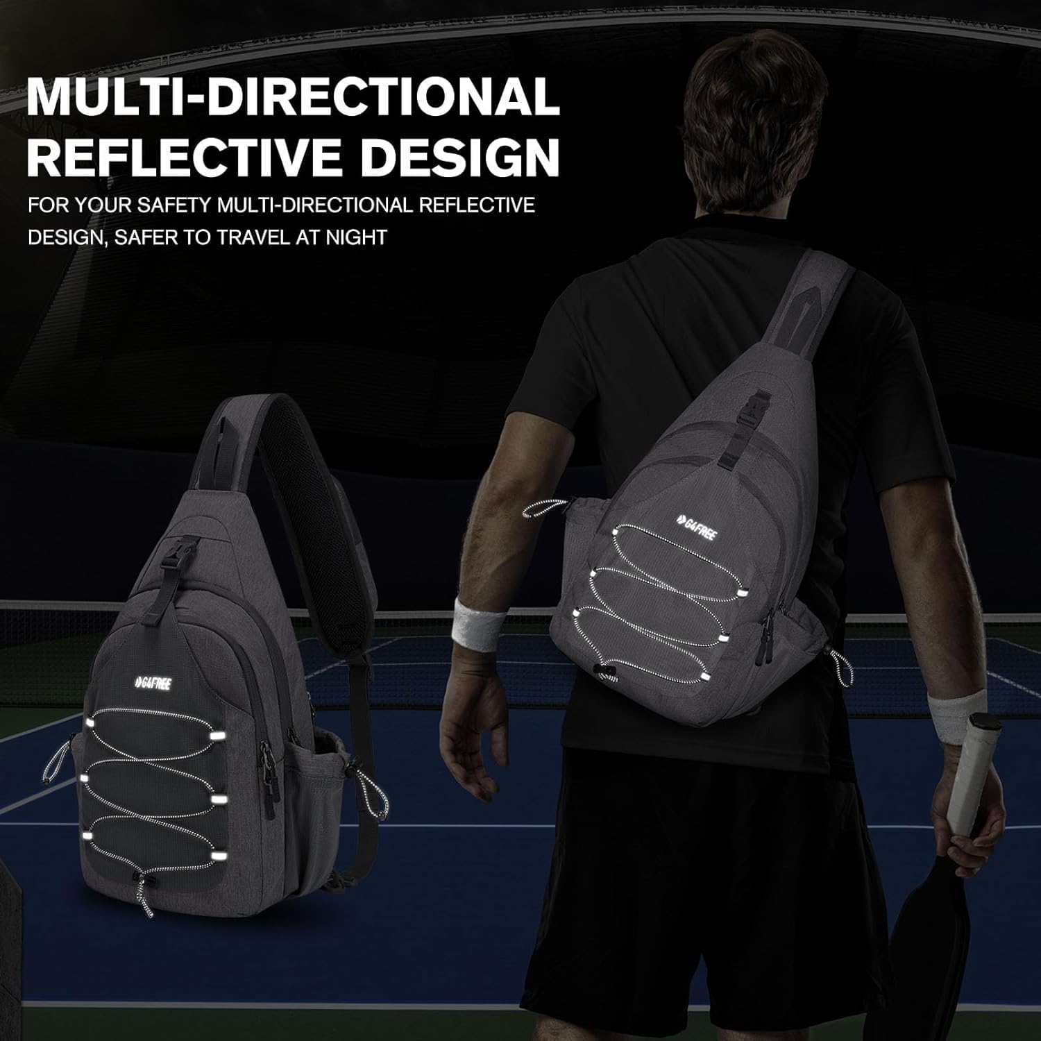 Foto 4 pulgar | Bolsa De Pickleball G4free, Bandolera Grande, Gris Claro - Venta Internacional.