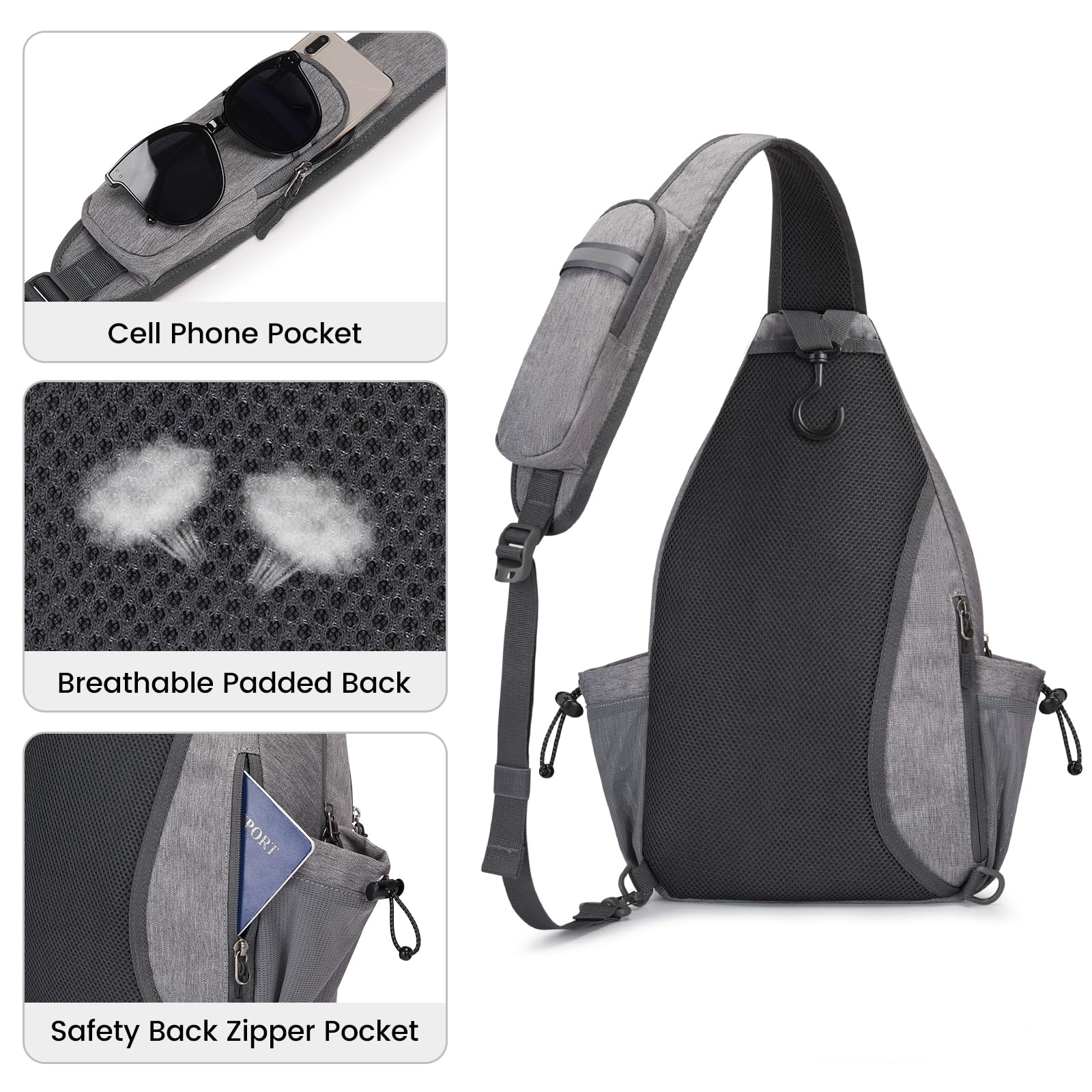 Foto 6 pulgar | Bolsa De Pickleball G4free, Bandolera Grande, Gris Claro - Venta Internacional.
