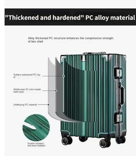 Foto 5 | Maletero Duro Con Marco De Aluminio, Con Cerradura De 360°y Tsa,maleta Rígida Resistente 20in Color Verde Oscuro De 4