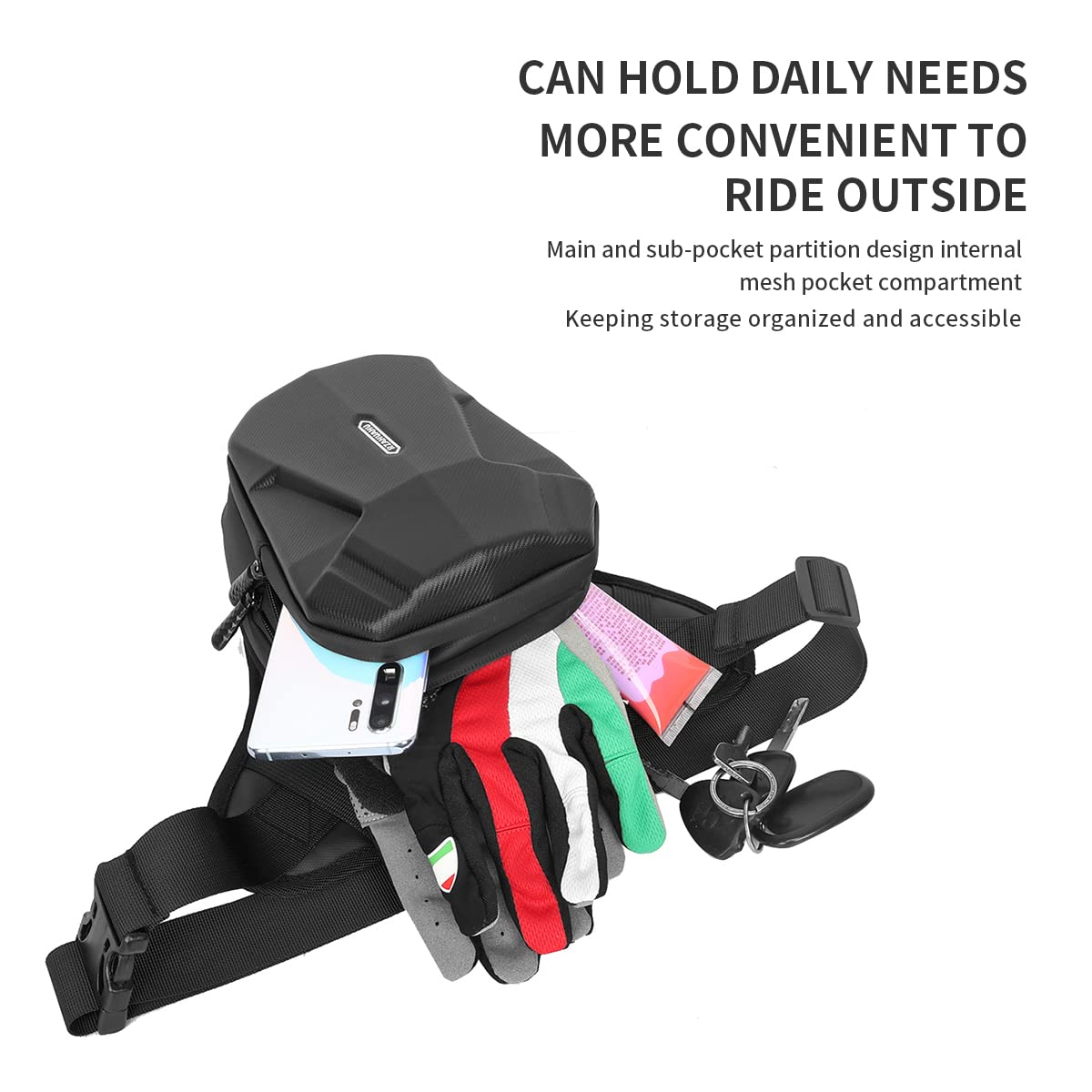 Foto 4 | Riñonera Para Motocicleta Rzahuahu, Bolsa Negra De Eva, 350 G - Venta Internacional.