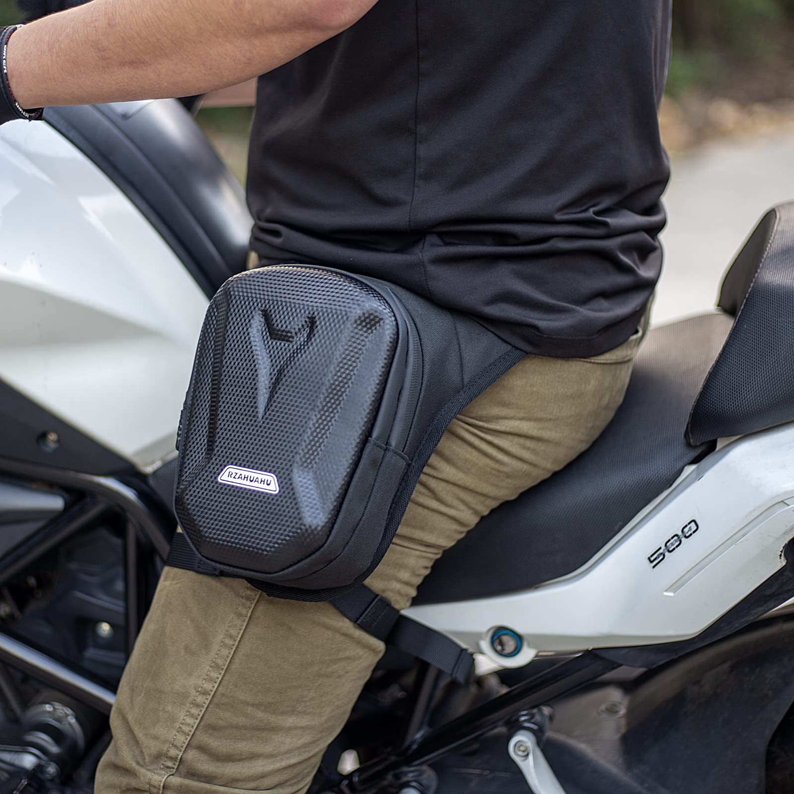 Foto 4 pulgar | Riñonera Para Moto Rzahuahu, Bolsa De Pierna Abatible Negra, Eva, 285 G - Venta Internacional.