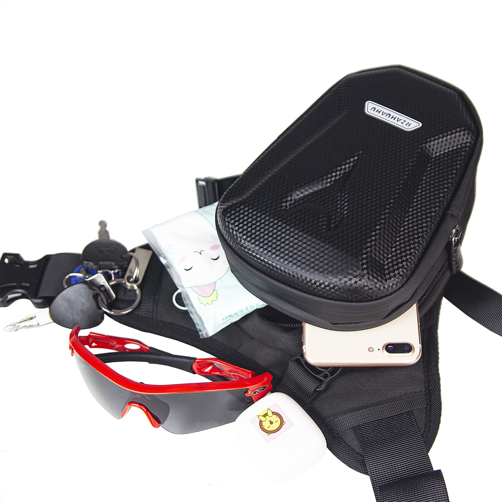Foto 6 pulgar | Riñonera Para Moto Rzahuahu, Bolsa De Pierna Abatible Negra, Eva, 285 G - Venta Internacional.