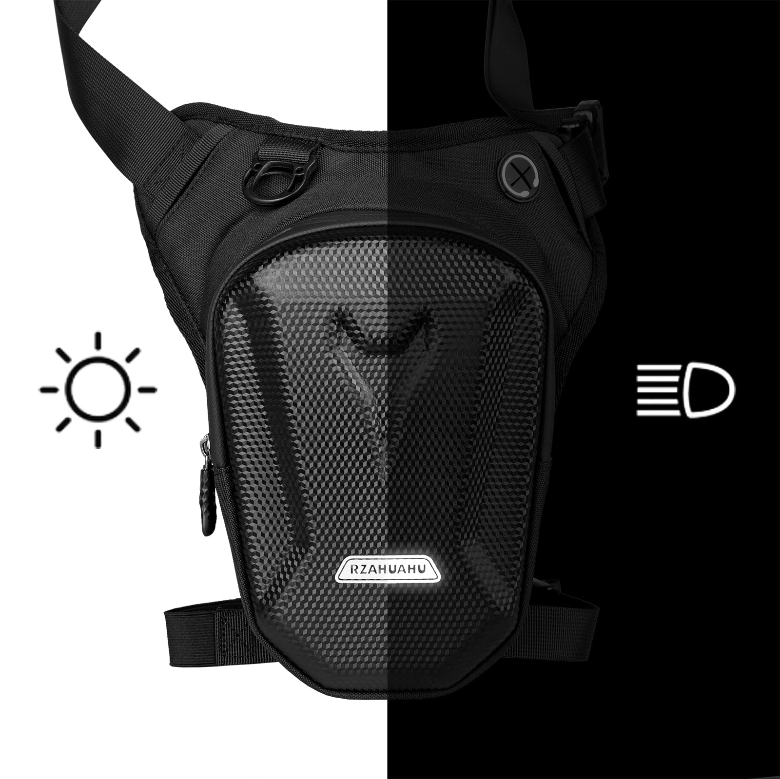 Foto 8 pulgar | Riñonera Para Moto Rzahuahu, Bolsa De Pierna Abatible Negra, Eva, 285 G - Venta Internacional.