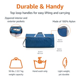 Foto 2 | Bolsa De Viaje Amazon Basics Para Equipaje De Viaje Grande, Azul Marino - Venta Internacional.