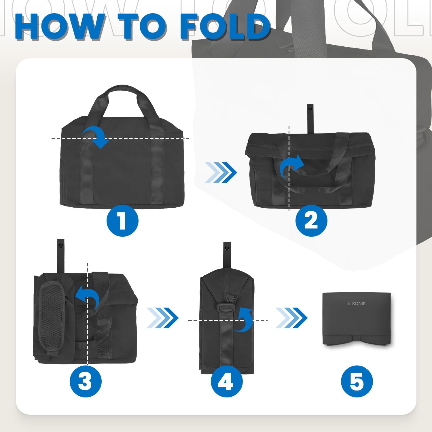 Foto 5 pulgar | Bolsa De Viaje Etronik Plegable Para Mujeres Y Hombres Con Compartimento Para Zapatos - Venta Internacional.