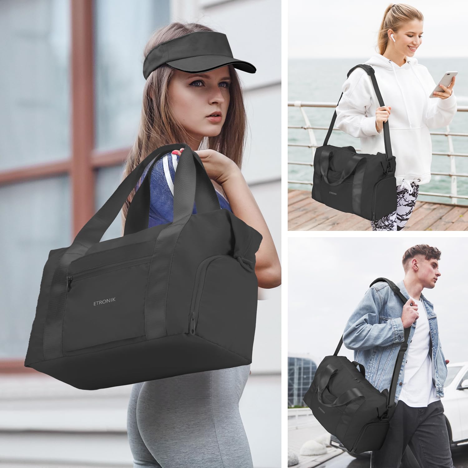 Foto 7 pulgar | Bolsa De Viaje Etronik Plegable Para Mujeres Y Hombres Con Compartimento Para Zapatos - Venta Internacional.