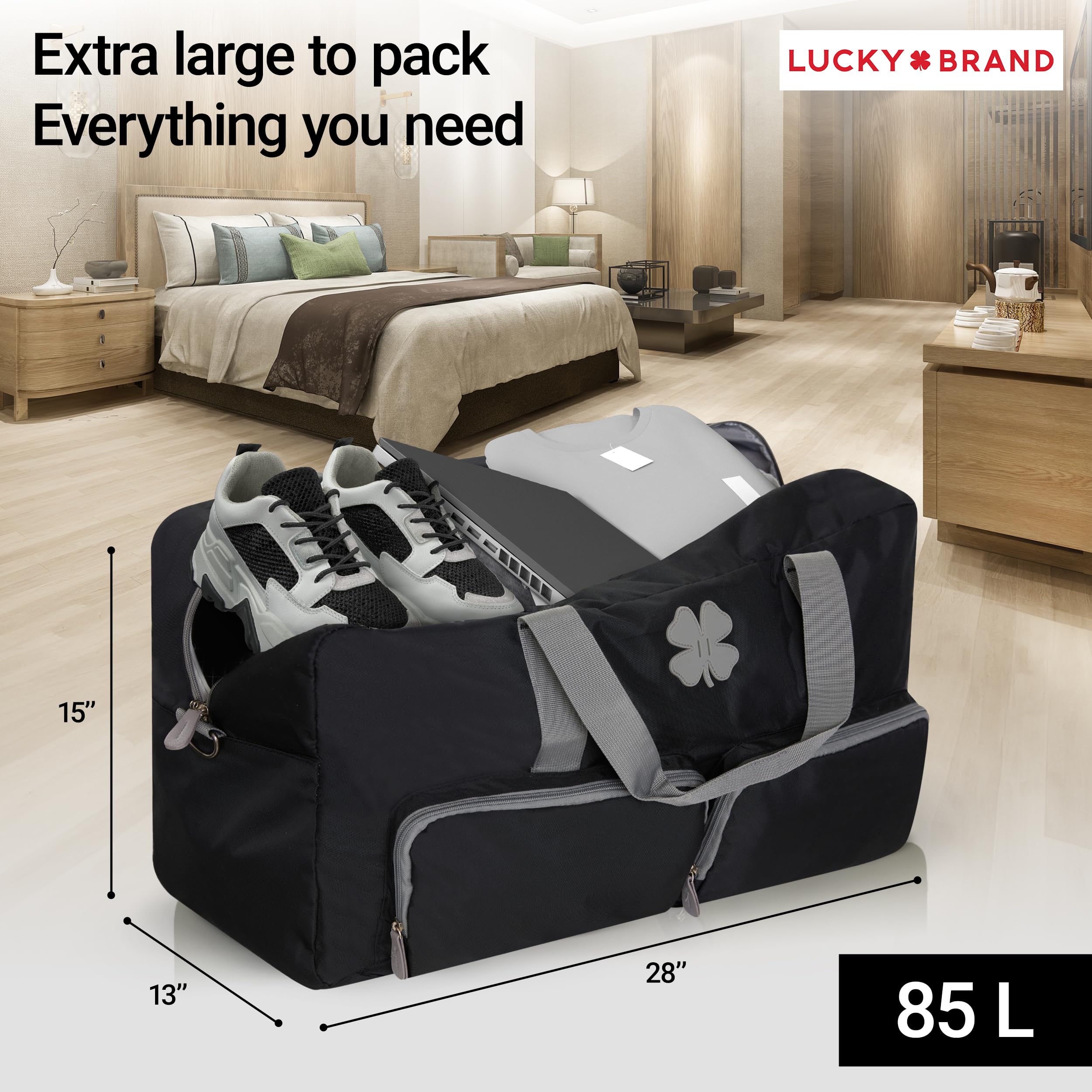 Foto 5 | Bolsa De Deporte Lucky Travel De 85 L, Plegable, Negra - Venta Internacional.