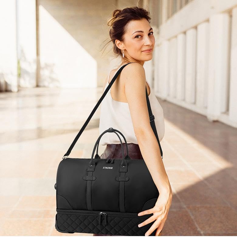 Foto 3 pulgar | Bolsa De Viaje Con Ruedas Etronik De 21 Pulgadas Con Ruedas, Negra - Venta Internacional.