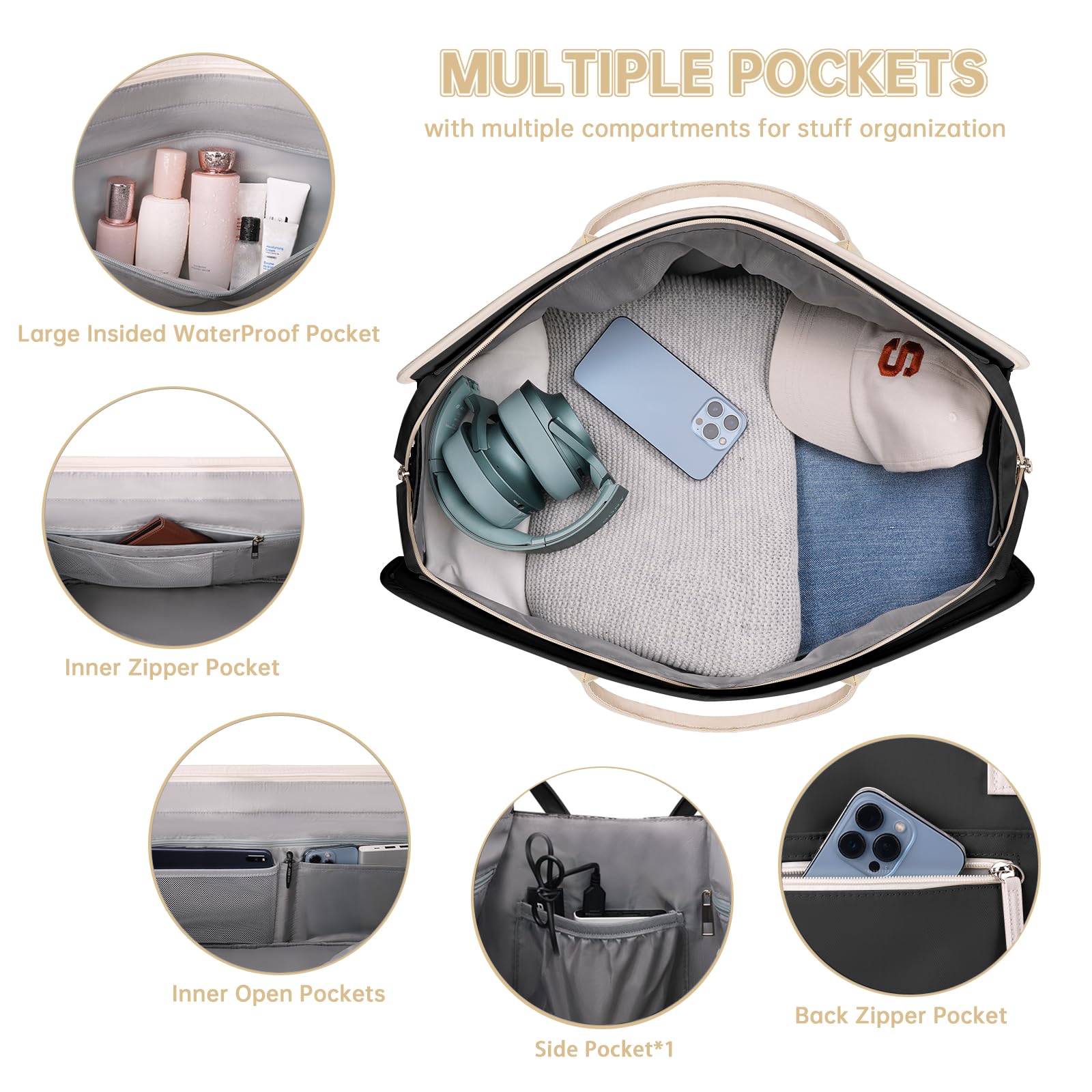 Foto 5 pulgar | Bolsa De Viaje Etronik Weekender Overnight Para Mujer Con Juego De 3 Piezas - Venta Internacional.