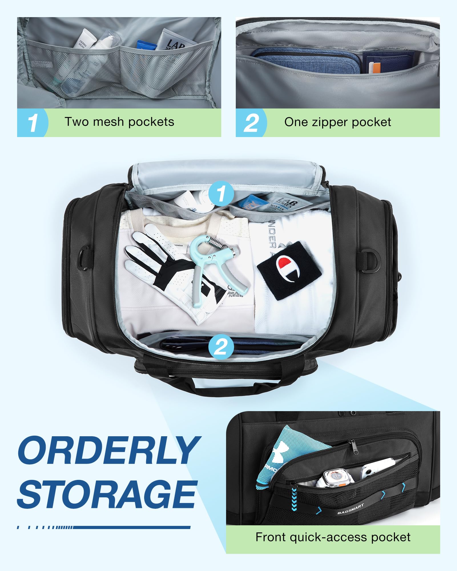 Foto 4 | Bolsa De Gimnasio Bagsmart Para Hombre Y Mujer, Bolsa De Viaje Deportiva - Venta Internacional.