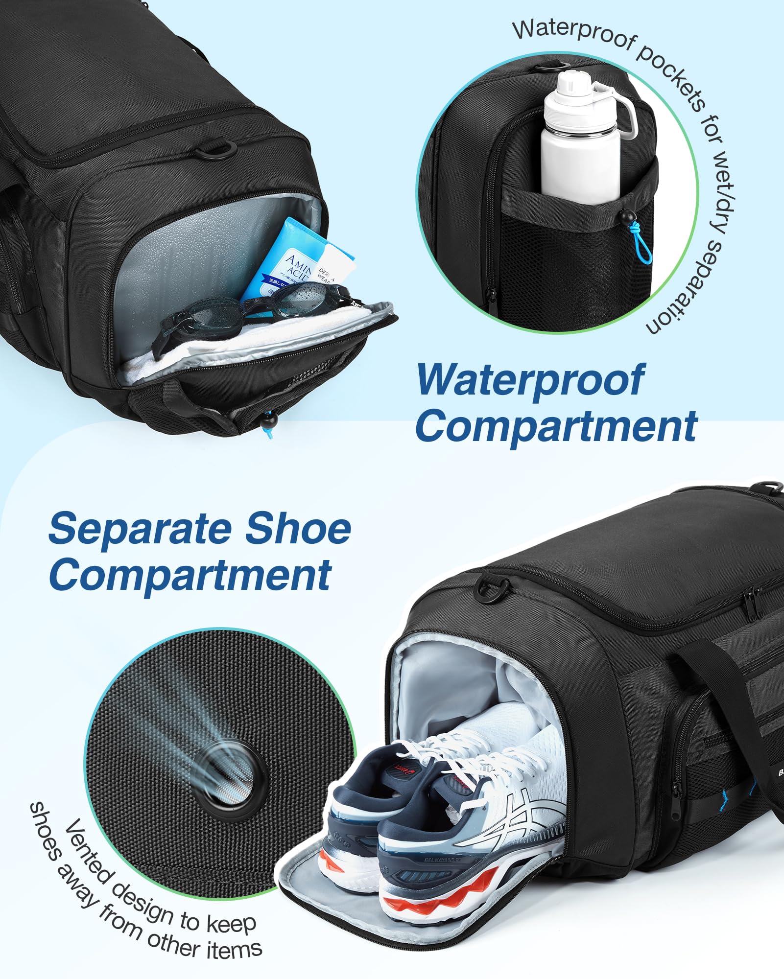 Foto 5 | Bolsa De Gimnasio Bagsmart Para Hombre Y Mujer, Bolsa De Viaje Deportiva - Venta Internacional.