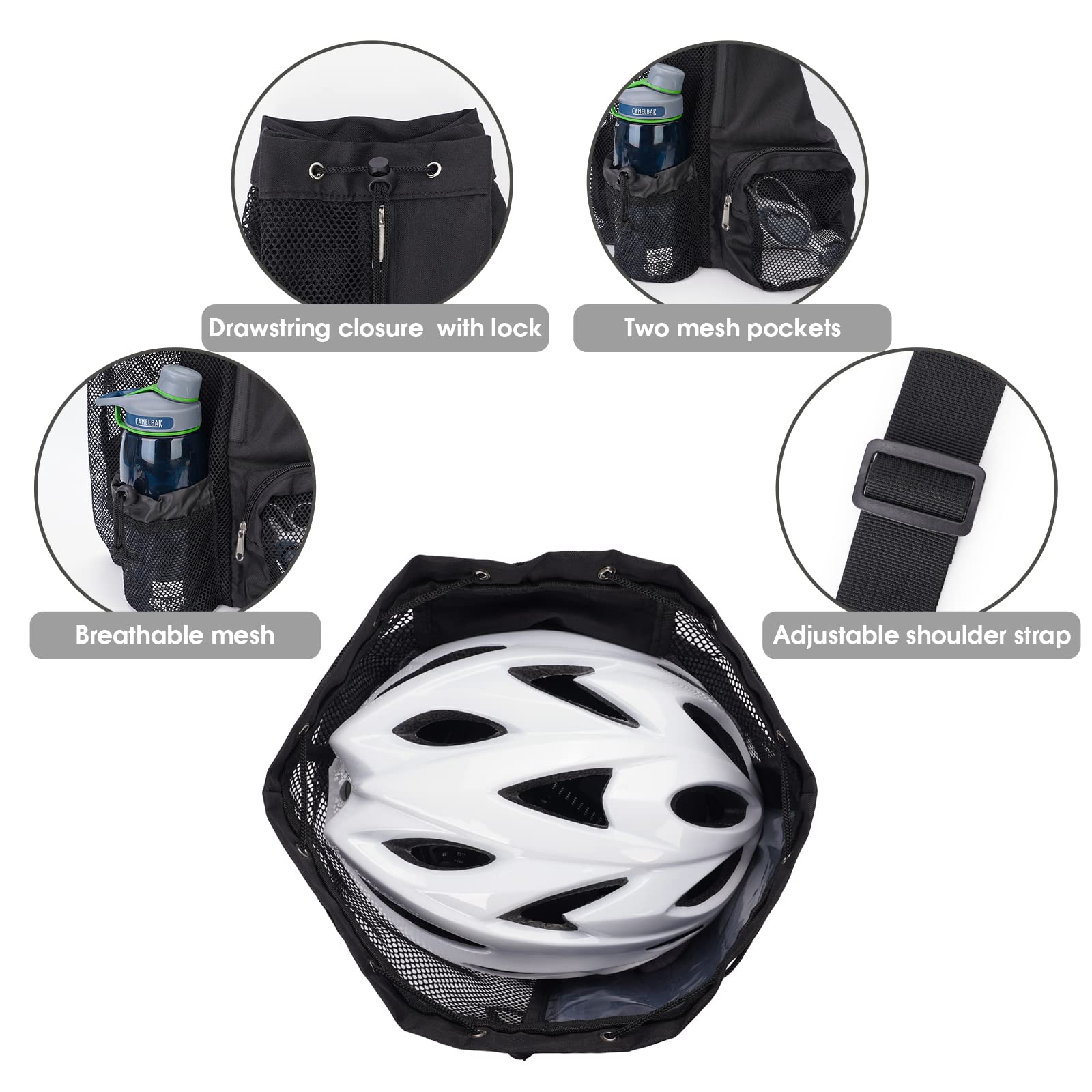Foto 7 pulgar | Bolsa De Natación Wandf, Mochila De Malla Con Cordón, Impermeable, Negra - Venta Internacional.