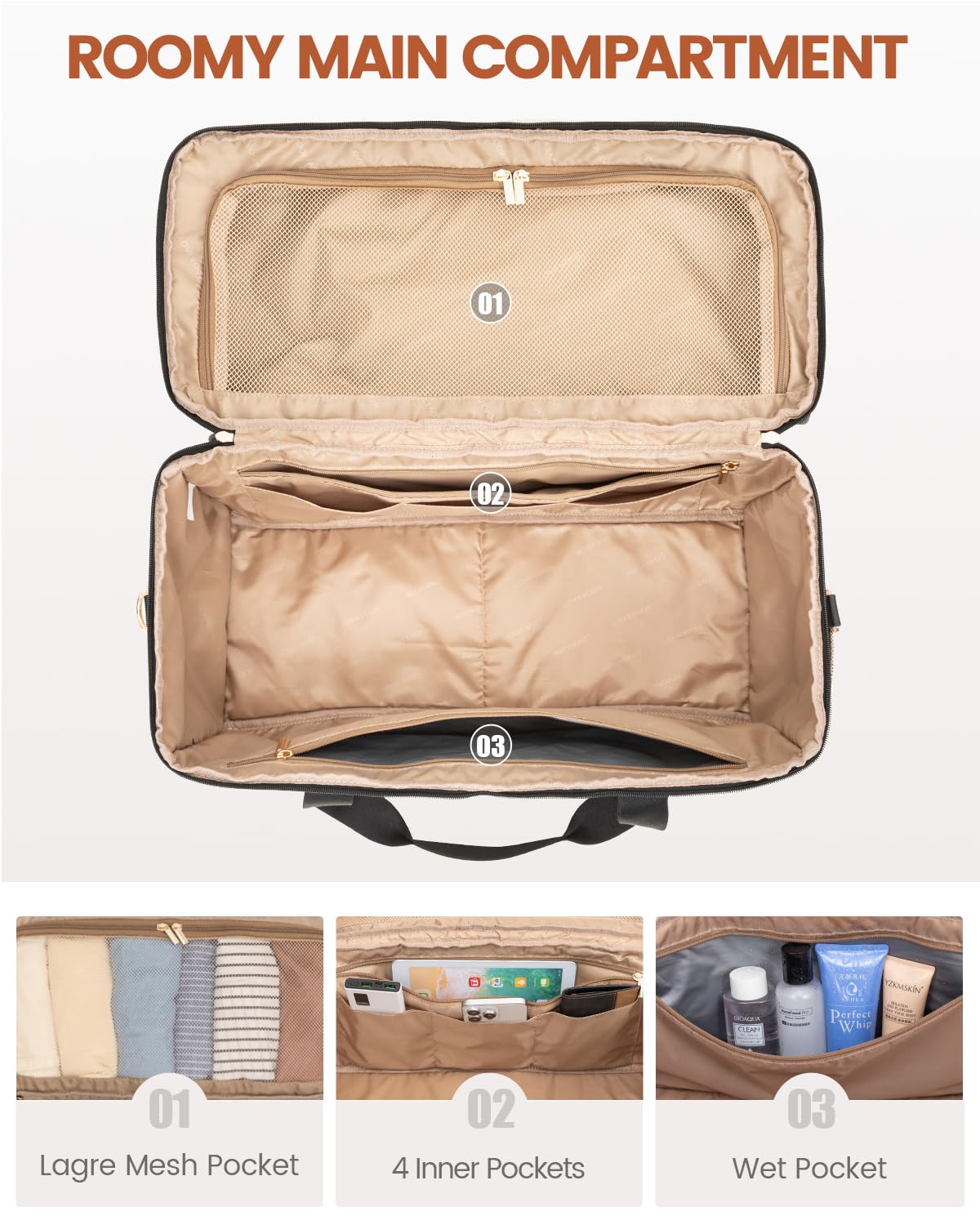 Foto 3 pulgar | Bolsa De Viaje Lovevook Weekender Para Mujer, Juego De 3 Piezas - Venta Internacional.