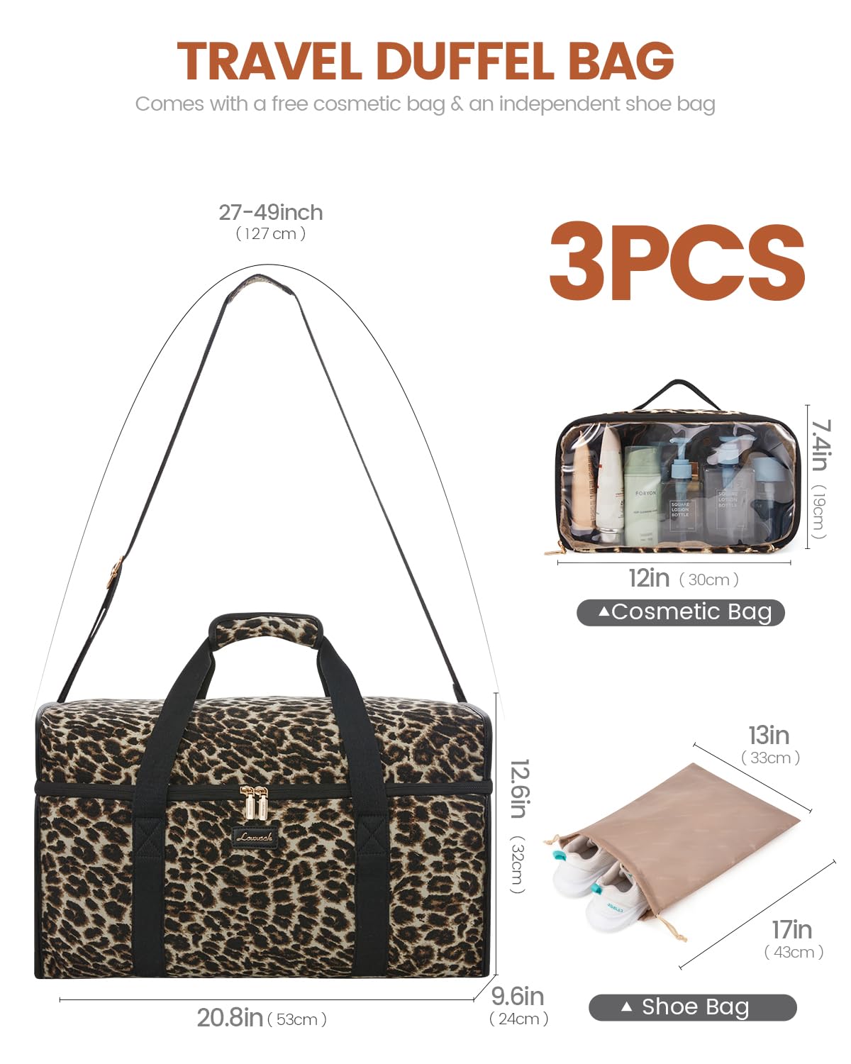 Foto 4 | Bolsa De Viaje Lovevook Weekender Para Mujer, Juego De 3 Piezas - Venta Internacional.