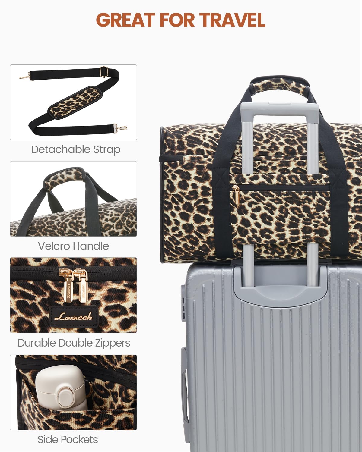 Foto 6 pulgar | Bolsa De Viaje Lovevook Weekender Para Mujer, Juego De 3 Piezas - Venta Internacional.