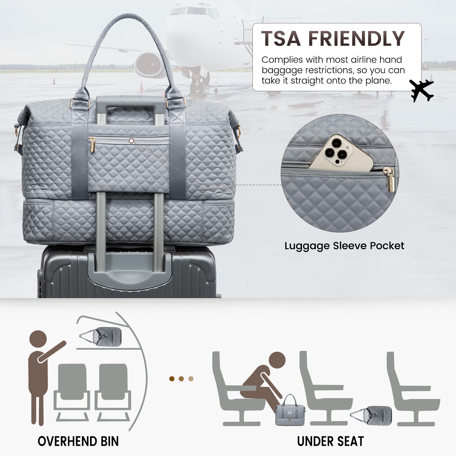 Foto 5 pulgar | Bolsa De Viaje Lovevook Para Mujer Con Compartimento Para Zapatos - Venta Internacional.