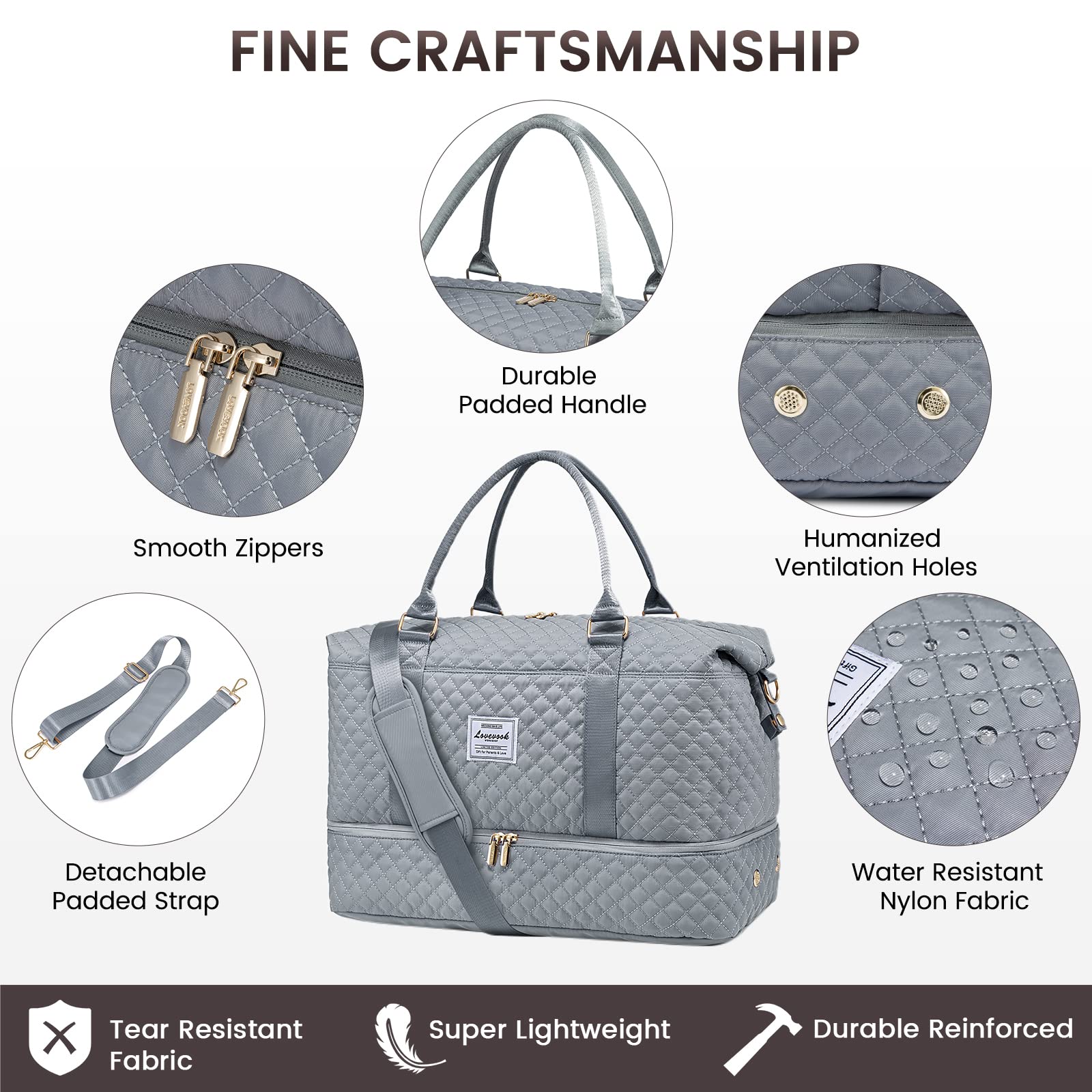 Foto 6 pulgar | Bolsa De Viaje Lovevook Para Mujer Con Compartimento Para Zapatos - Venta Internacional.