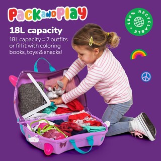Foto 4 | Maleta Infantil Trunki Ride-on Cassie Cat Lilac De 18 Litros Con Ruedas - Venta Internacional.