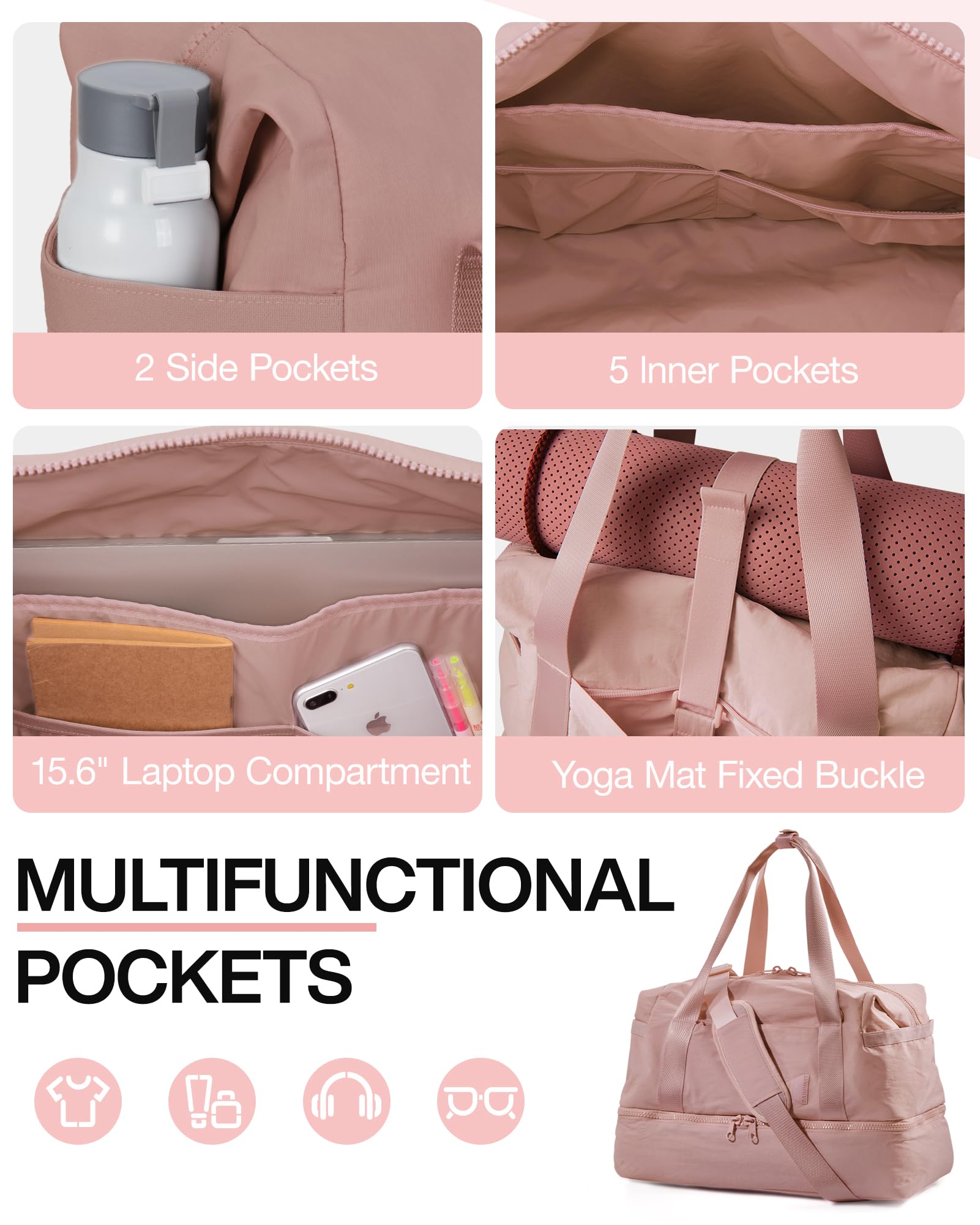 Foto 4 pulgar | Bolsa De Viaje Weekender Bags Bagsmart Con Compartimento Para Zapatos - Venta Internacional.